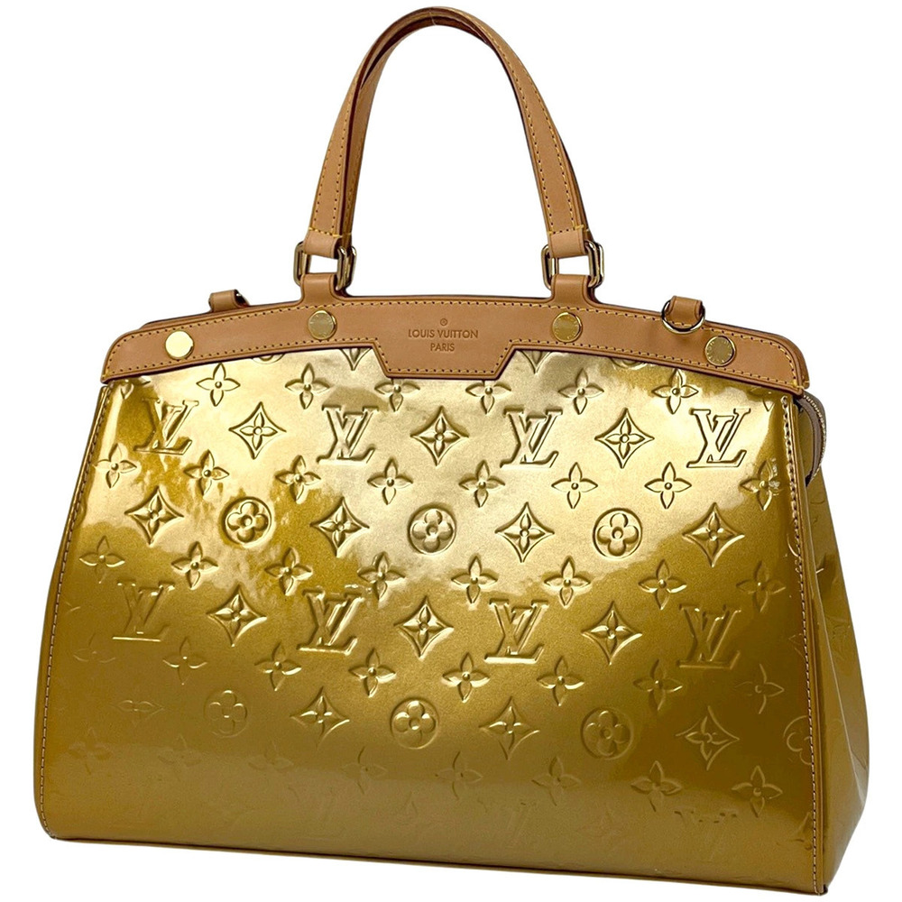 Louis Vuitton Blair Enamel Handbag Monogram Vernis Beige Cream Poudre
